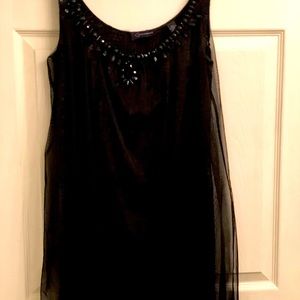 Black cocktail dress. Made by Context.  Size 6.   “flapper era dress”